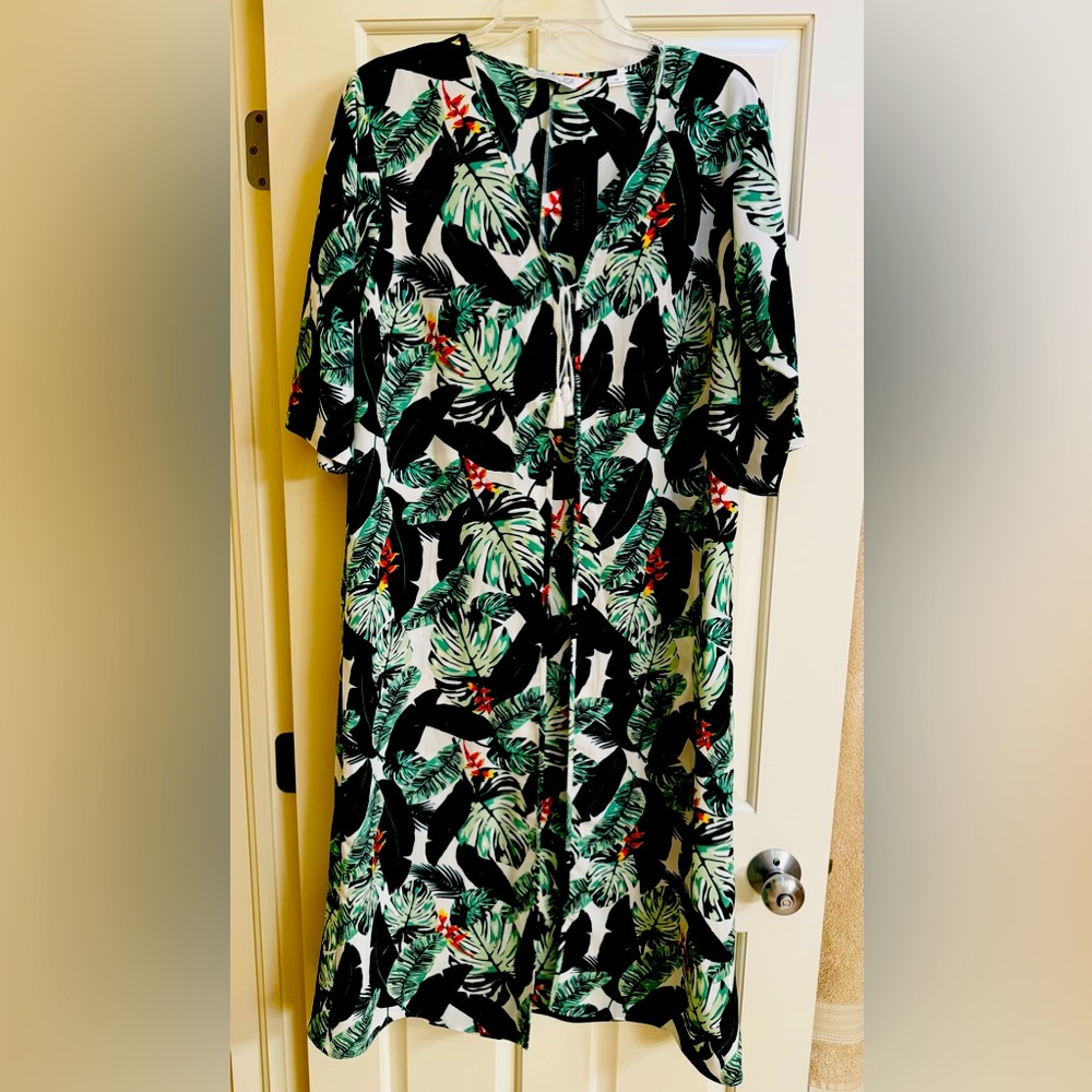 Rachel Zoe Tropical Pattern Swim Cover Up or Duster NWT One Size
